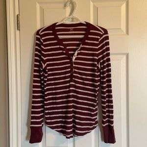 Aerie waffle Henley long sleeve